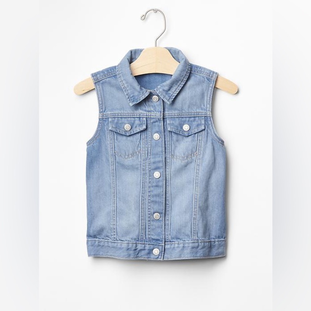 Girls 1969 Sleeveless Denim Vest Size Xs (4-5)